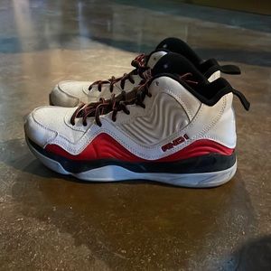 Red,white,black, and grey athletic shoes size 8.5 in mens